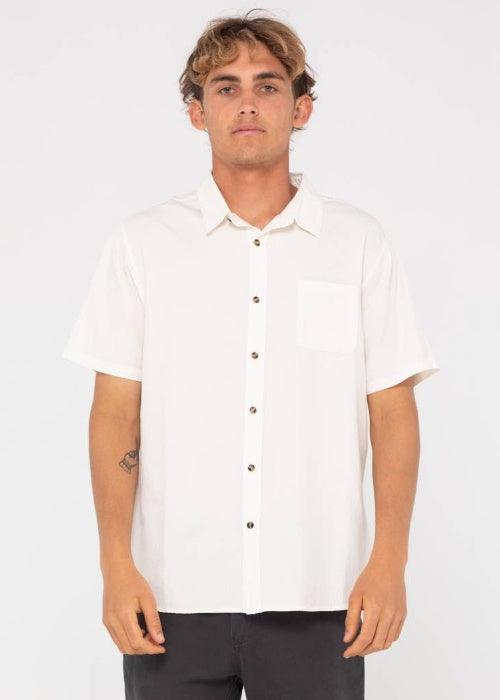 Rusty - Overtone Short Sleeve Linen Shirt (Mens) - Westside Surf + Street