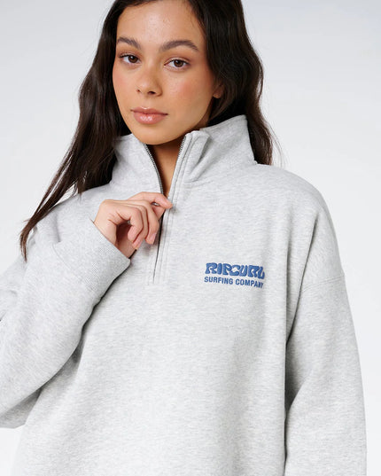 Rip Curl - Surf Puff 1/4 Zip (Grey Marle/Navy)