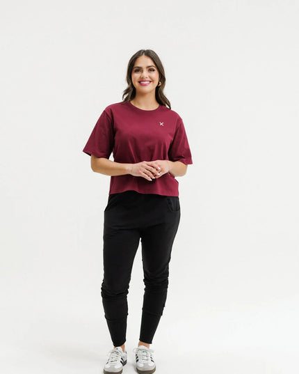 Home Lee - Apartment Pants (Black with Merlot/Blush X)