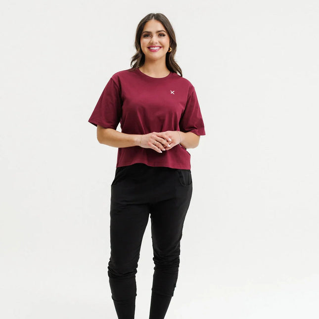 Home Lee - Apartment Pants (Black with Merlot/Blush X)