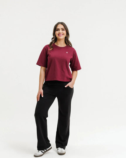 Homelee - Avenue Pant (Black with Merlot X)