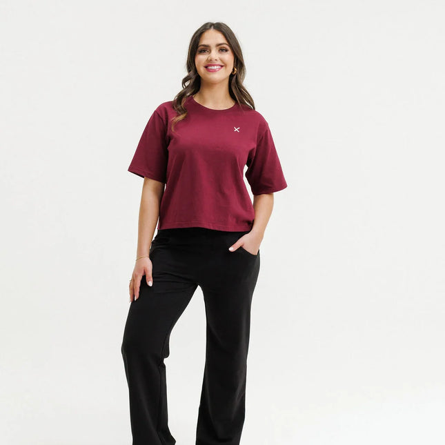 Homelee - Avenue Pant (Black with Merlot X)