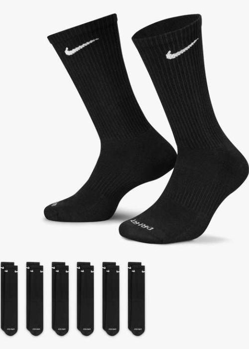 Nike - Everyday Plus Cotton Cushioned Crew 6pk (Black)