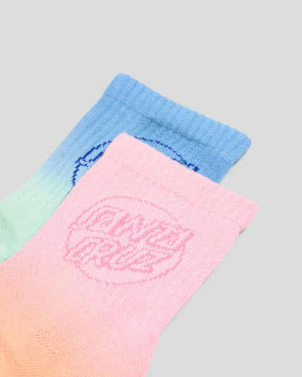Santa Cruz - Opus Dot Mid Sock 2pk (Blue Tie Dye Pink)