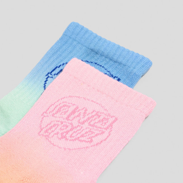 Santa Cruz - Opus Dot Mid Sock 2pk (Blue Tie Dye Pink)