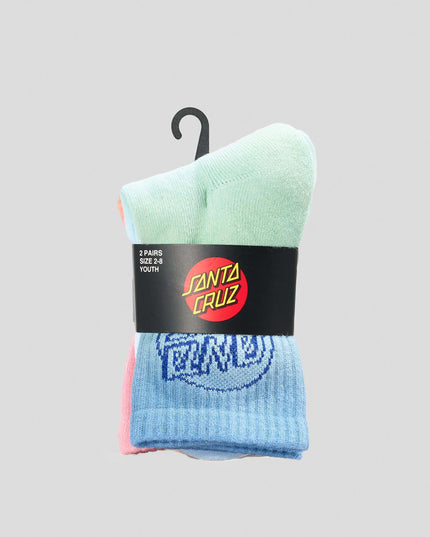 Santa Cruz - Opus Dot Mid Sock 2pk (Blue Tie Dye Pink)