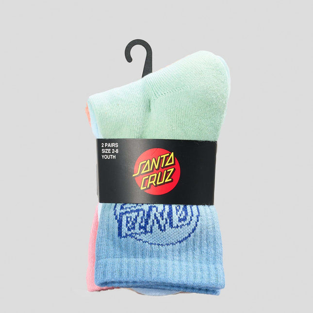 Santa Cruz - Opus Dot Mid Sock 2pk (Blue Tie Dye Pink)