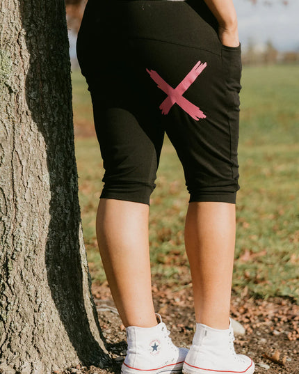 Home-Lee - 3/4 Apartment Pants (Black with Cany Pink)