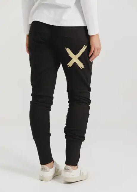 Home Lee - Alpine Apartment Pants (Black with Gold X)
