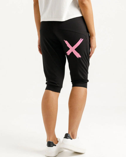 Home-Lee - 3/4 Apartment Pants (Black with Cany Pink)