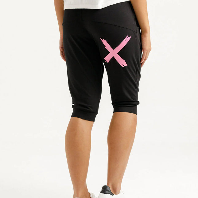 Home-Lee - 3/4 Apartment Pants (Black with Cany Pink)
