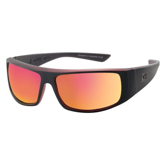 Dirty Dog - Sharky (Satin Black-Grey/Red Fusion Mirror Polarised)