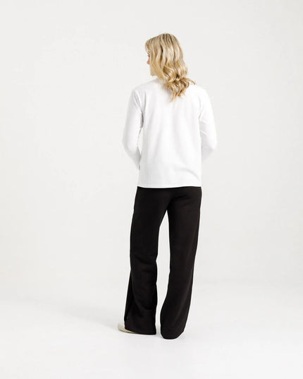 Home Lee - Alpine Palazzo Pants (Black with Black Velvet Ribbon)