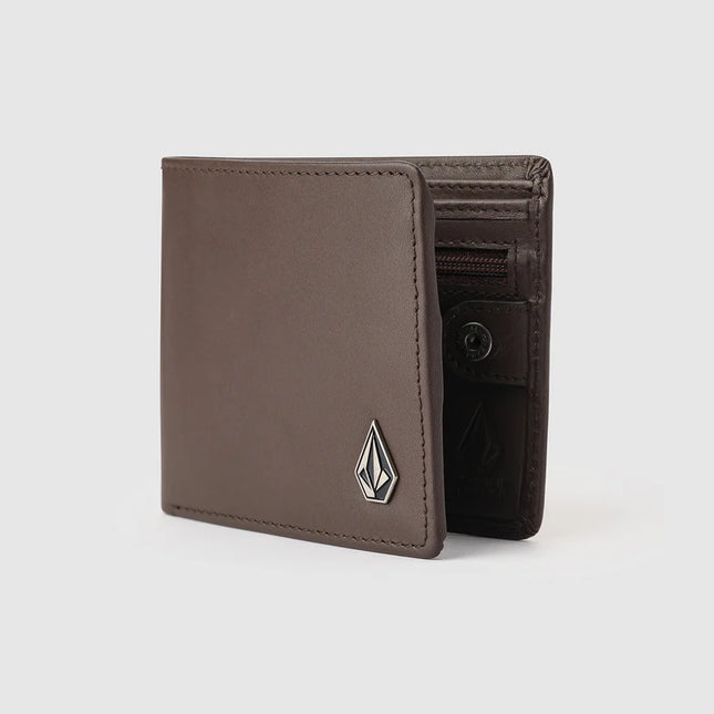 Volcom - Single Stone Leather Wallet (Dark Brown)
