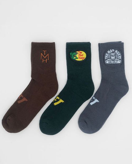The Mad Hueys - Hueys Icon 3Pk Quarter Socks