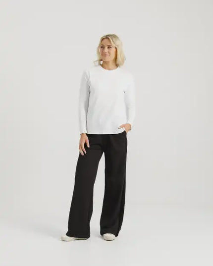 Home Lee - Alpine Palazzo Pants (Black with Black Velvet Ribbon)