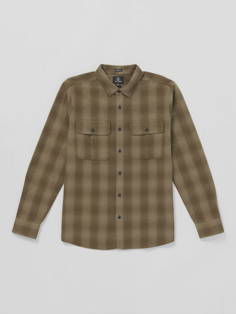Volcom - Shadowstone Flannel Long Sleeve Shirt (Dark Earth)