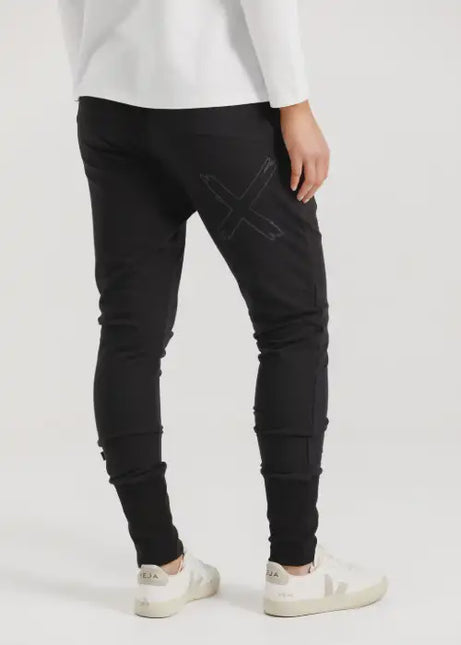 Home Lee - Winter Apartment Pants (Black with Black X Outline)