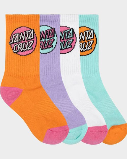 Santa Cruz - Other Dot Crew Sock 4 Pack (Orange/Lavendar)