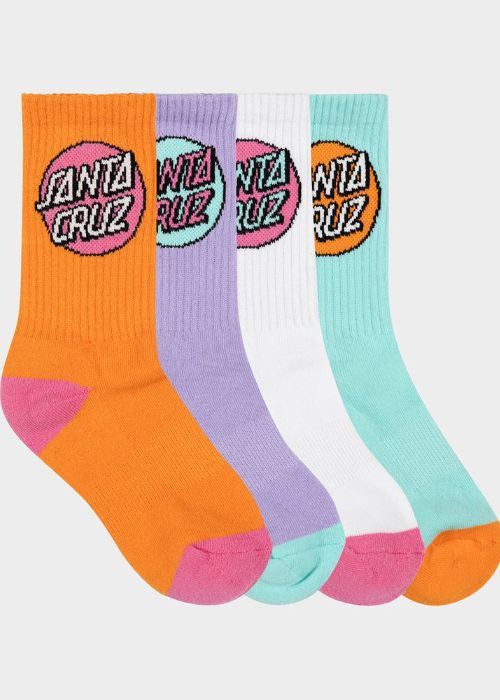 Santa Cruz - Other Dot Crew Sock 4 Pack (Orange/Lavendar)