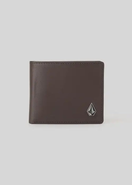 Volcom - Single Stone Leather Wallet (Dark Brown)