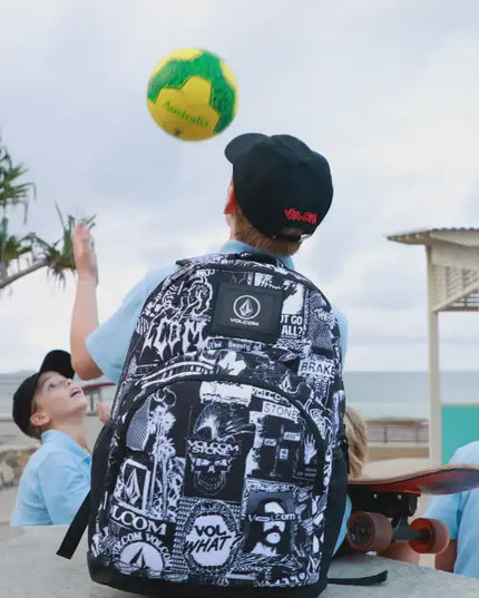 Volcom - Stone Attack Backpack (Black/White 1)