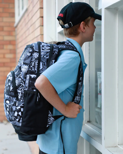 Volcom - Stone Attack Backpack (Black/White 1)