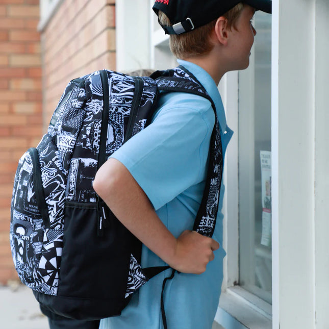 Volcom - Stone Attack Backpack (Black/White 1)