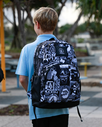 Volcom - Stone Attack Backpack (Black/White 1)