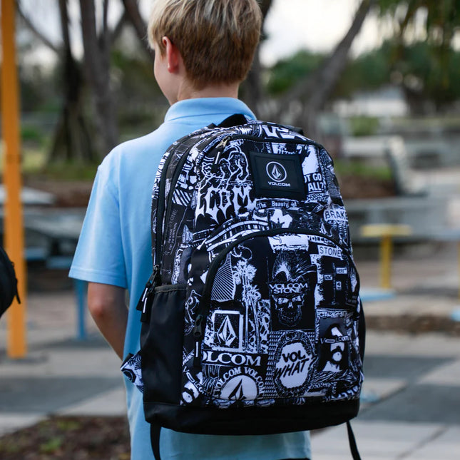 Volcom - Stone Attack Backpack (Black/White 1)