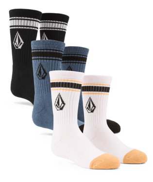 Volcom - Full Stone Sock 3pk Youth - Westside Surf + Street