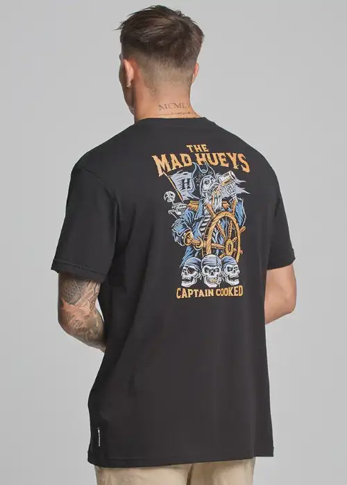 The Mad Hueys - Captain Cooked Tee (Black)