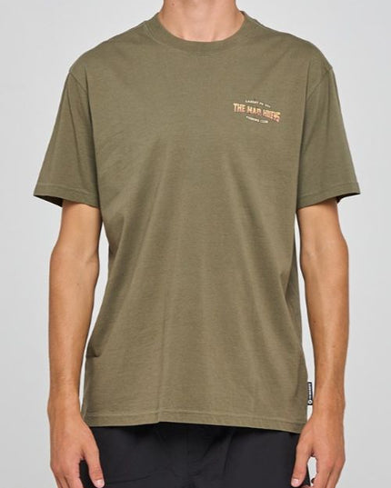 The Mad Hueys - Caught Fk All Skull  Short Sleeve Tee (Olive)