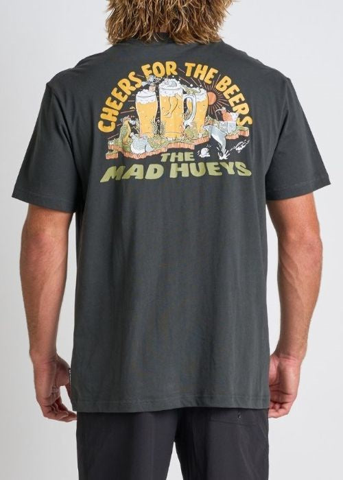 The Mad Hueys - NZ Beers Short Sleeve Tee (Vintage Black)