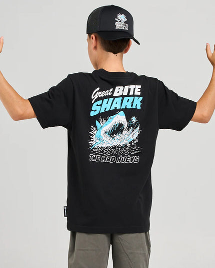The Mad Hueys - Great Bite Shark Short Sleeve Tee (Boys)