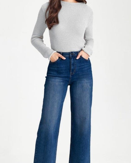 Junkfood - Wendy Wide Short Stuff Jean (Dark Blue)