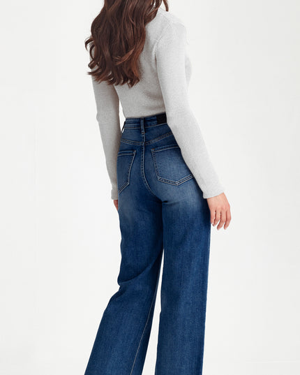 Junkfood - Wendy Wide Short Stuff Jean (Dark Blue)