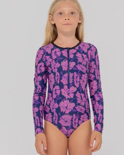 Rusty - Hibiscus Long Sleeve One Piece (Girls)