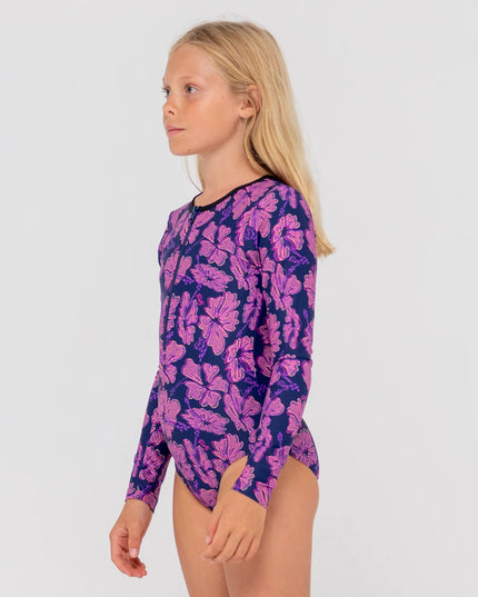 Rusty - Hibiscus Long Sleeve One Piece (Girls)