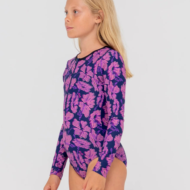 Rusty - Hibiscus Long Sleeve One Piece (Girls)