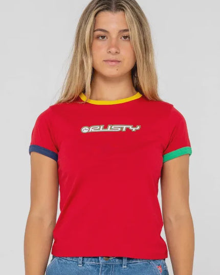 Rusty - 3 Tone Contrast Ringer Baby Tee