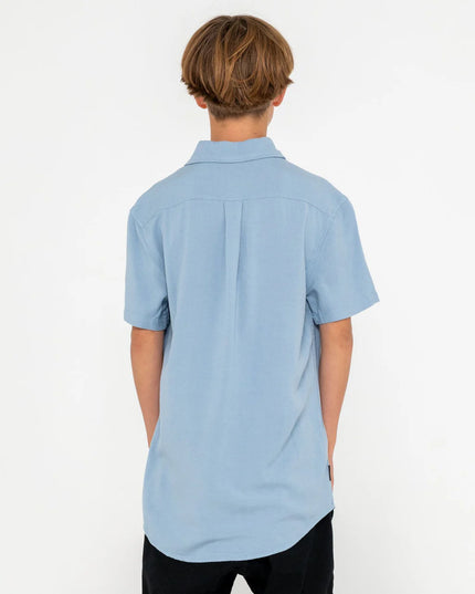 Rusty - Overtone Short Sleeve Shirt Boys (Smoke Blue)