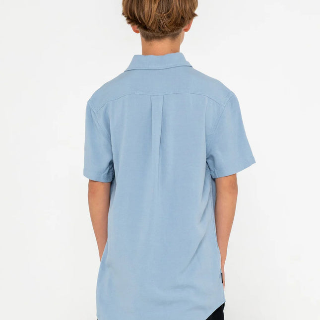 Rusty - Overtone Short Sleeve Shirt Boys (Smoke Blue)
