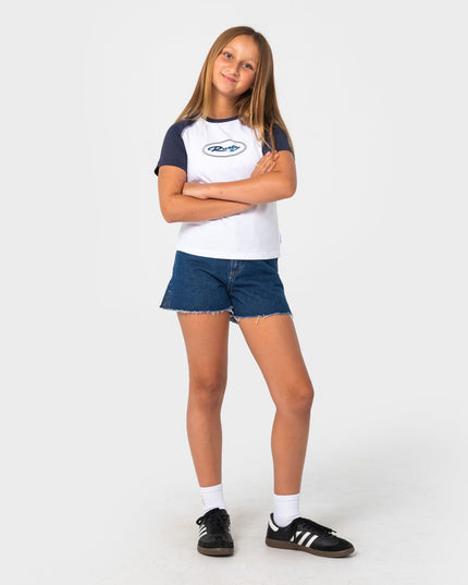 Rusty - Tuff Raglan Girls Baby Tee