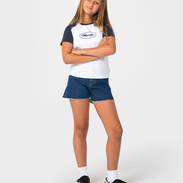 Rusty - Tuff Raglan Girls Baby Tee