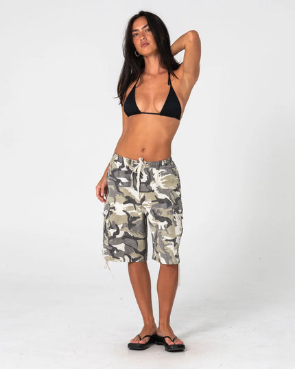 Rusty - River Camo Low Rise Baggy Cargo Short