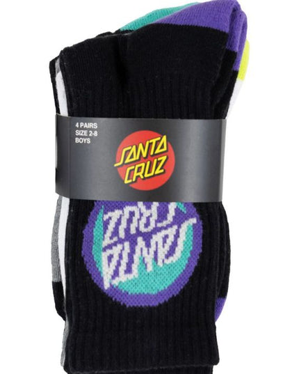 Santa Cruz - Bold Shadow Dot Crew Sock 4 Pack