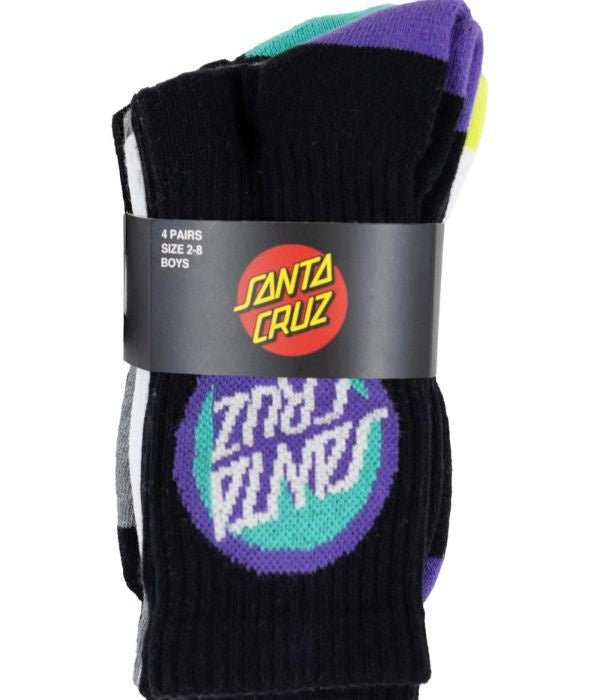 Santa Cruz - Bold Shadow Dot Crew Sock 4 Pack