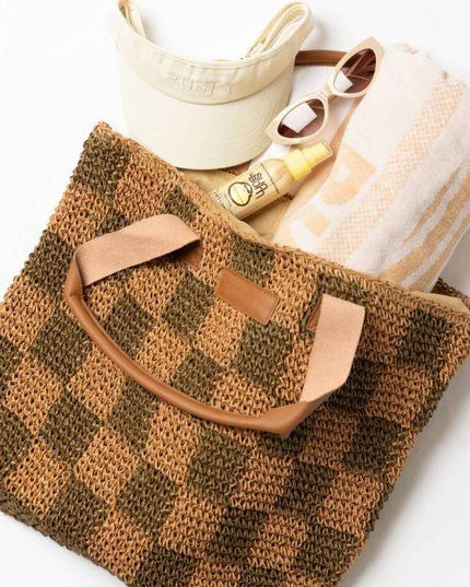 Rusty - Checkmate Straw Beach Bag - Westside Surf + Street