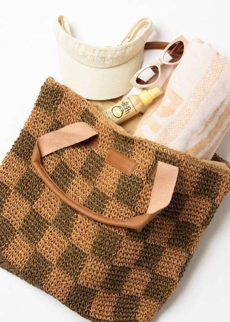 Rusty - Checkmate Straw Beach Bag - Westside Surf + Street